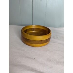 Vintage wood Bowl Hand craft Ontario farmhouse rustic cabin natural bohemian